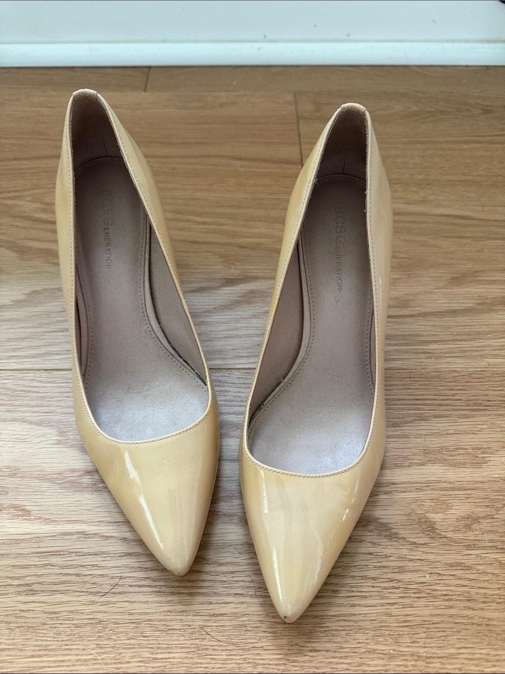 BCBGeneration Patent Pointed Toe Pumps